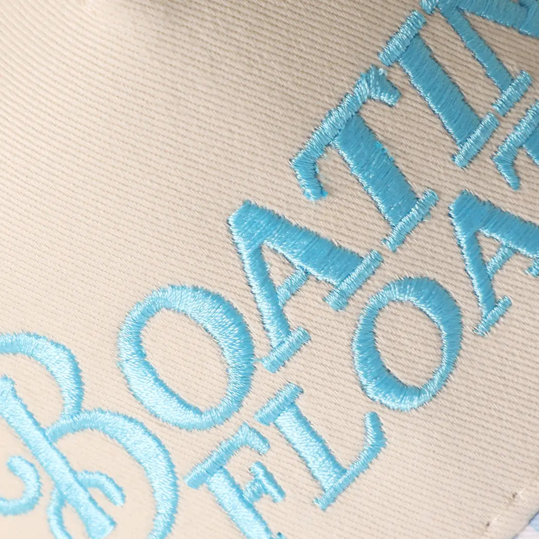 Sky Blue Boatin & Floatin Embroidered Seersucker Brim Trucker Hat