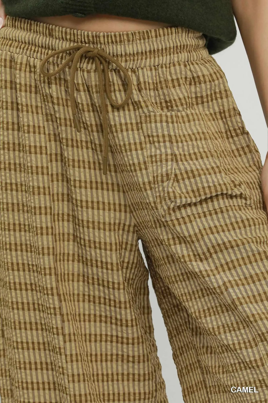 Textured Woven Pull on Pants