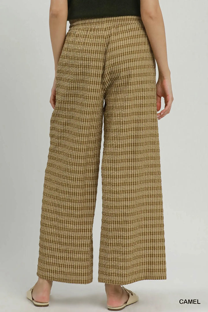 Textured Woven Pull on Pants