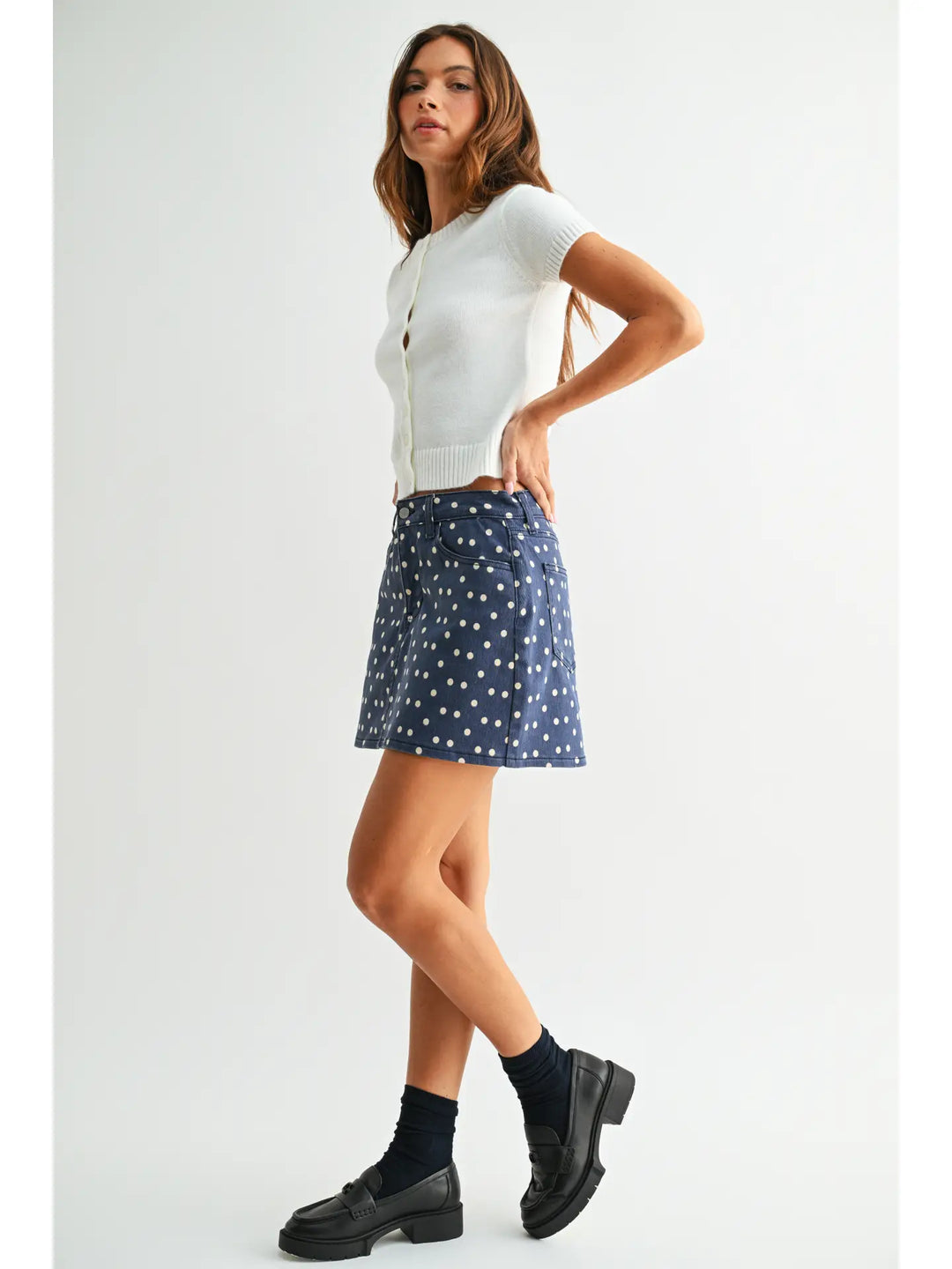 Polka Dot Longer Length Skort