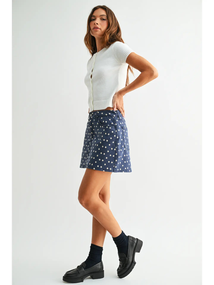 Polka Dot Longer Length Skort