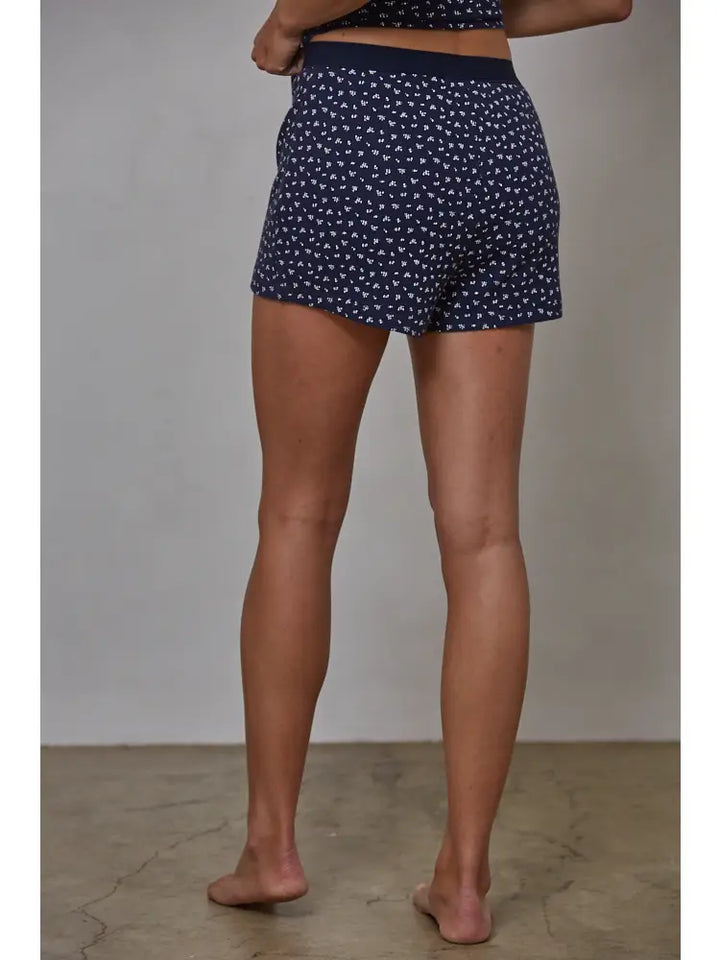 Knit Cotton Polyester Floral Print Waffle Cami Top