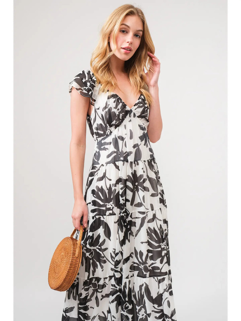 Ivory Palm Signature Modest Dress