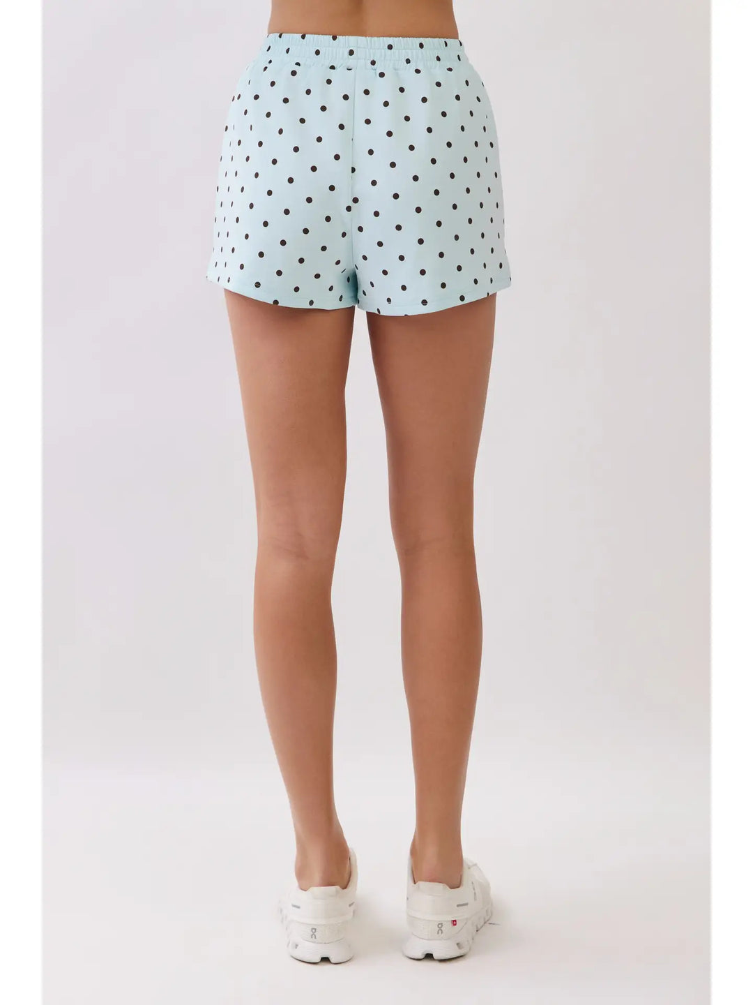 Polka Dot Elastic Waistband Athletic Shorts