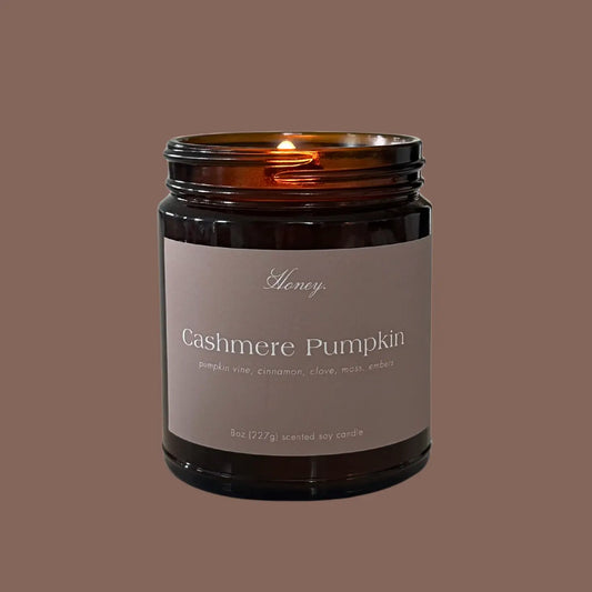 Cashmere Pumpkin 8oz Wood Wick Fall Candle, Autumn Homedecor