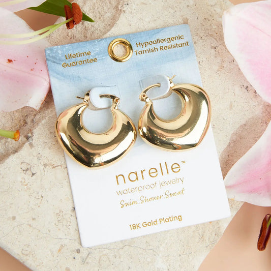 Narelle Waterproof Round Geo Hoop Earrings