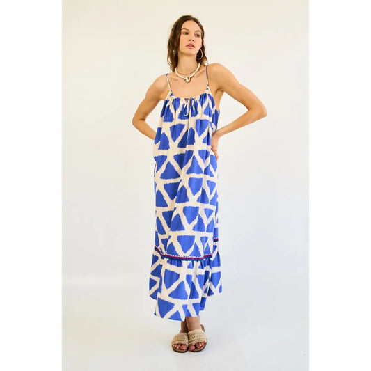 Resort Luxe Geo Print Maxi Dress