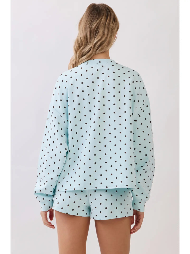 Polka Dot Print Lounge Sweatshirt