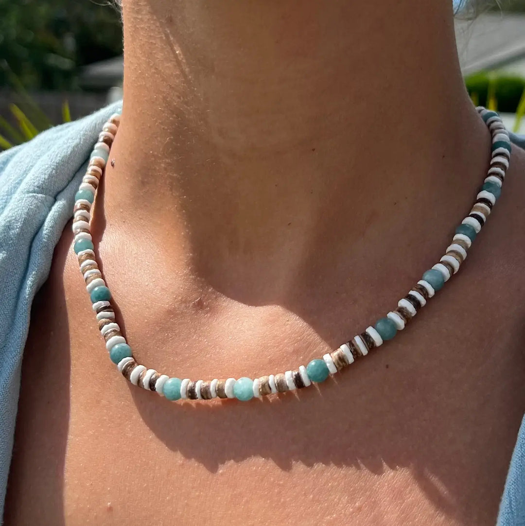 Hali Necklace | Boho Surfer Beach Jewelry | Puka Shells