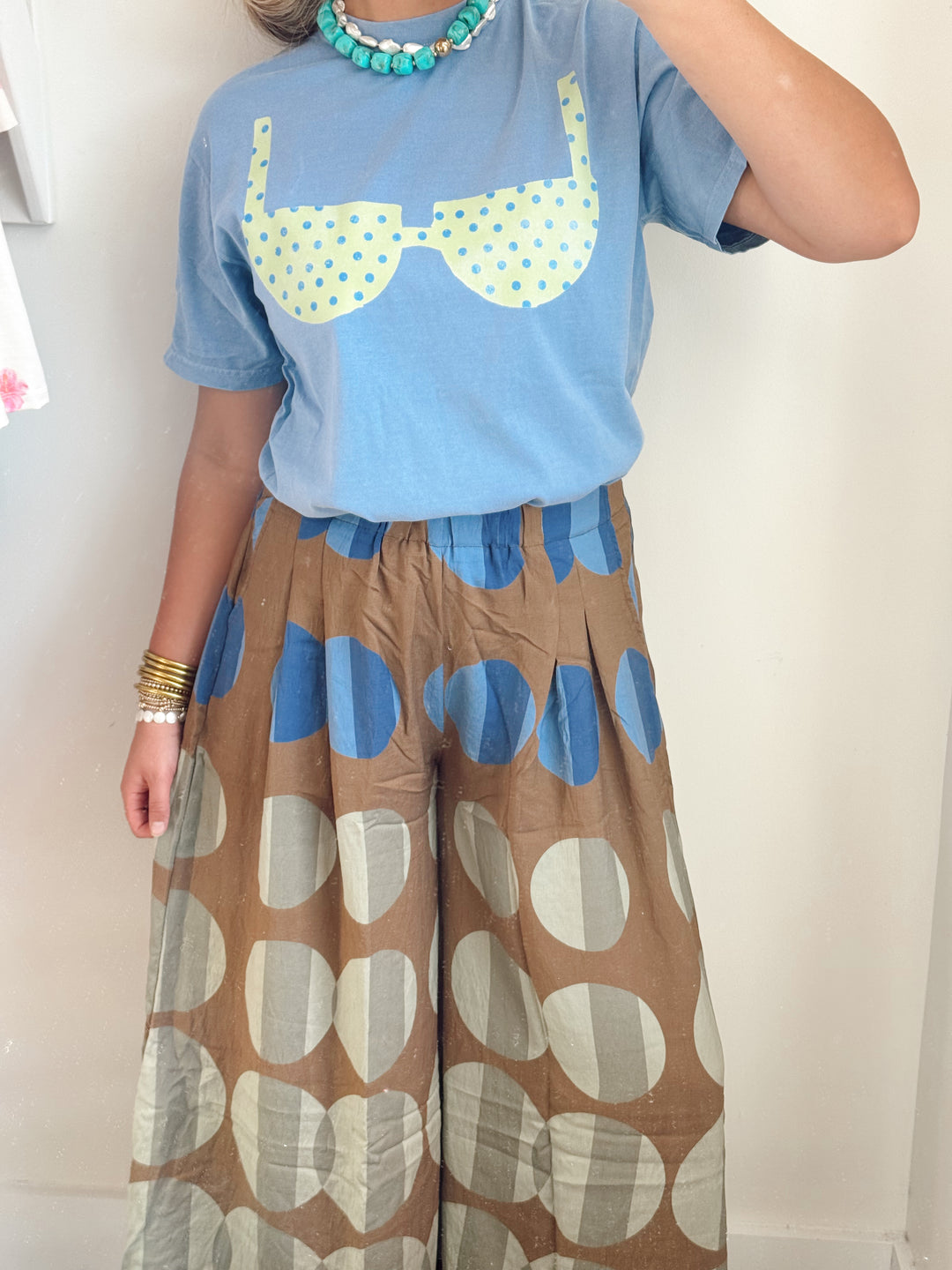 Abstract Olive Flowy Pants