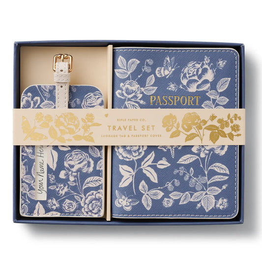 English Rose Passport & Luggage Tag Set