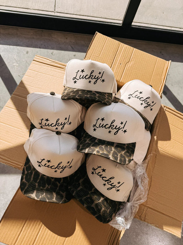 Lucky! Leopard Brim Trucker Hat