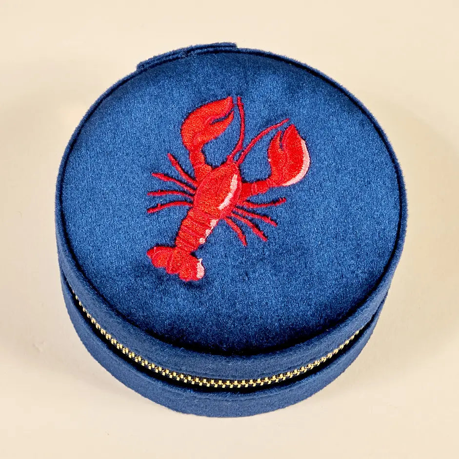 Round Velvet Jewelry Case–Lobster