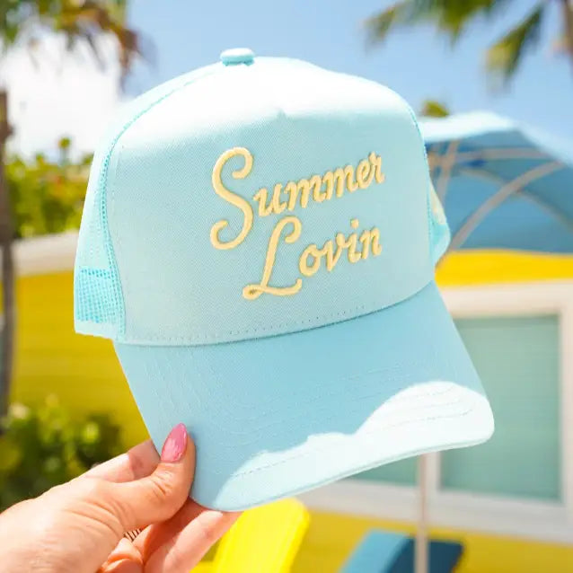 Summer Lovin - Baby Blue Canvas Trucker Hat
