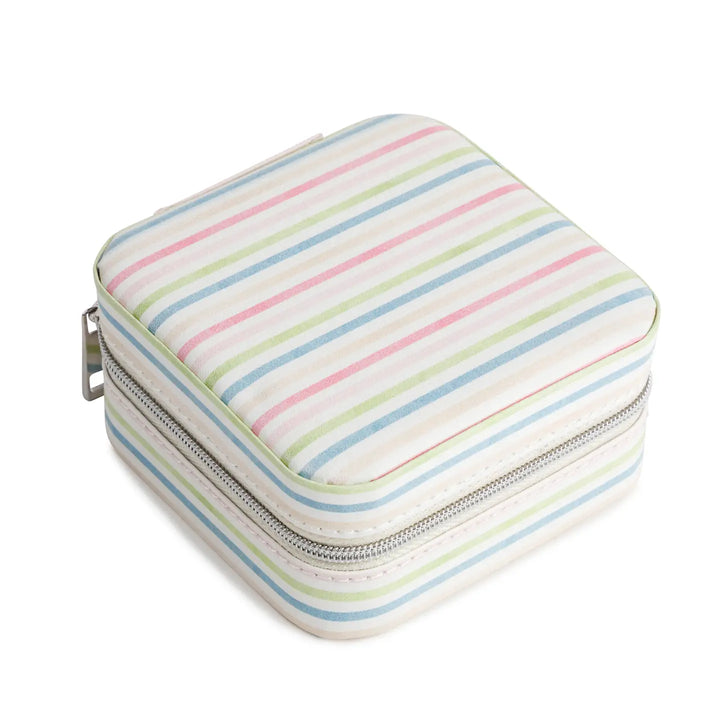 Mini Printed Travel Jewelry Organizer - Pastel Stripes