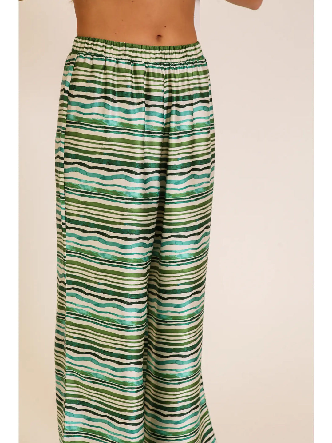 Abstract Stripe Wide Leg Pants