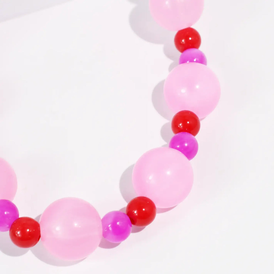 Pink Palms Stone Necklace