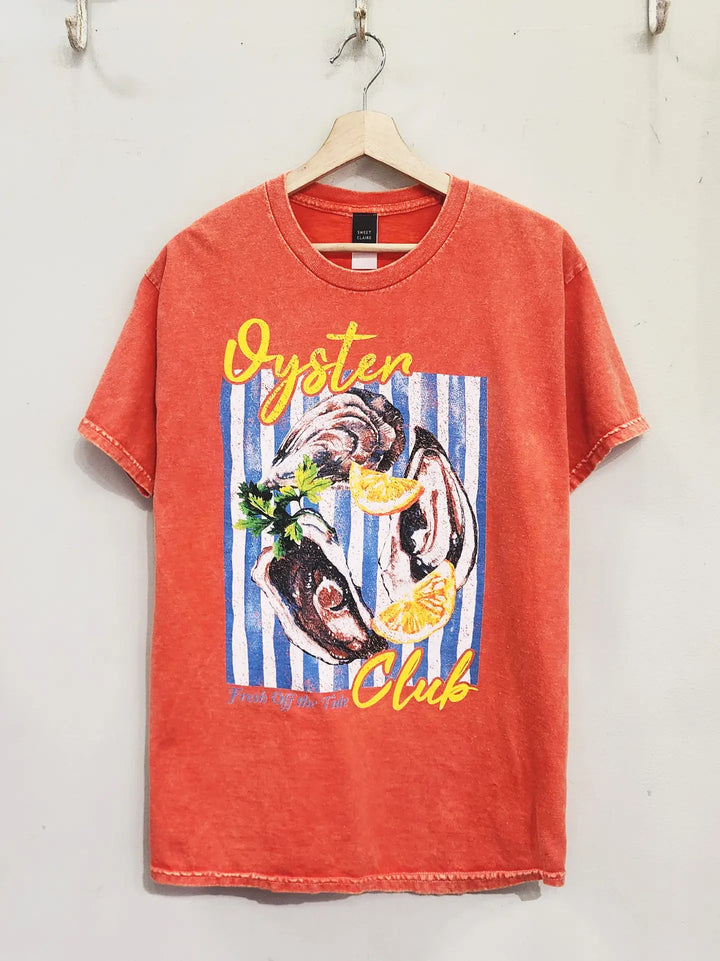 Oyster Club Seafood Mineral-Dyed Tropical T-Shirt
