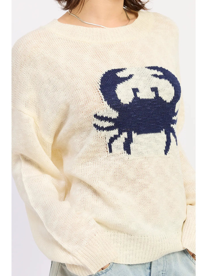 Blue Crab Slub Sweater