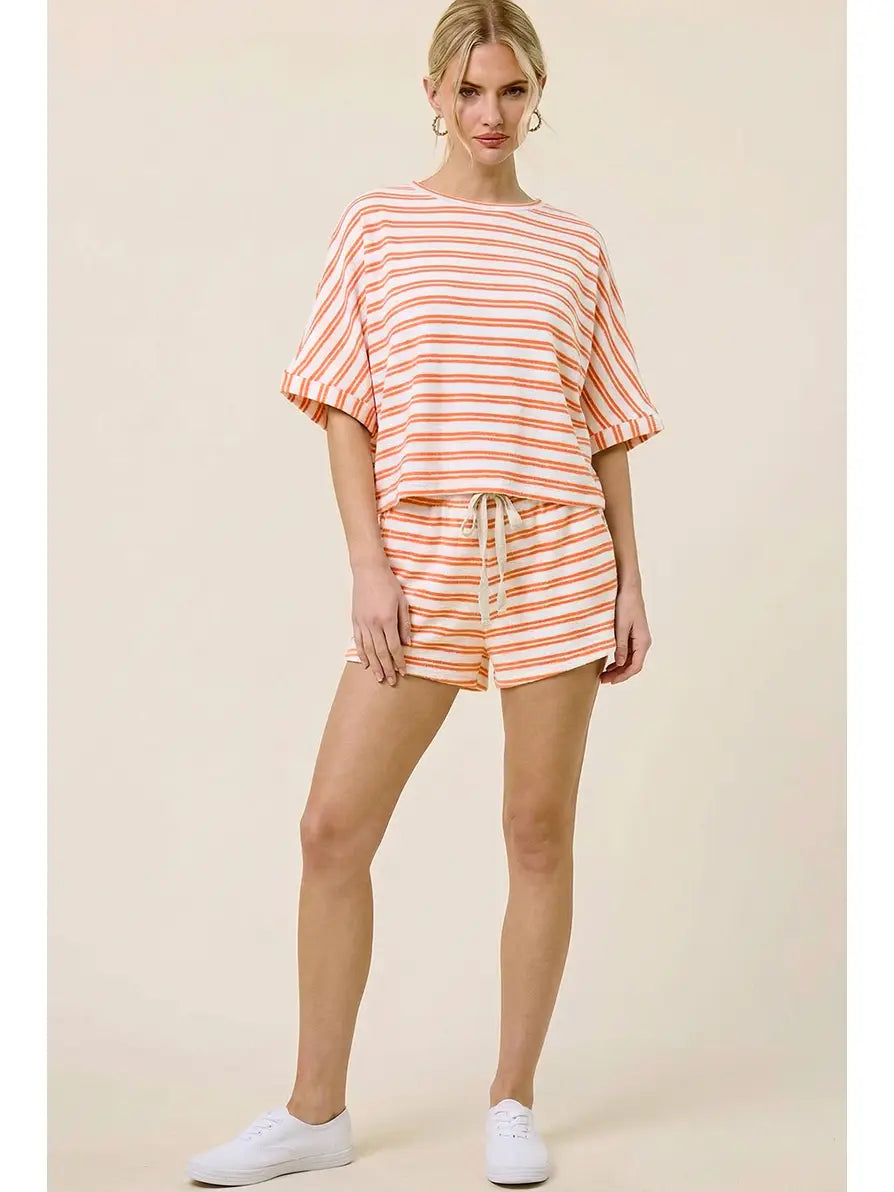 Striped Terry Cloth Shorts