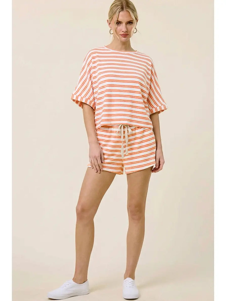 Striped Terry Cloth Shorts