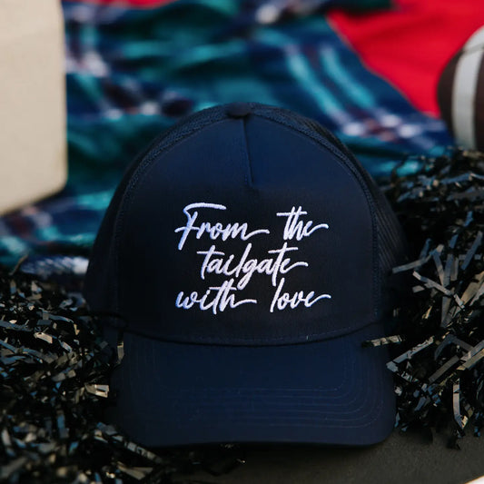 From the Tailgate with Love- Navy Embroidered Hat
