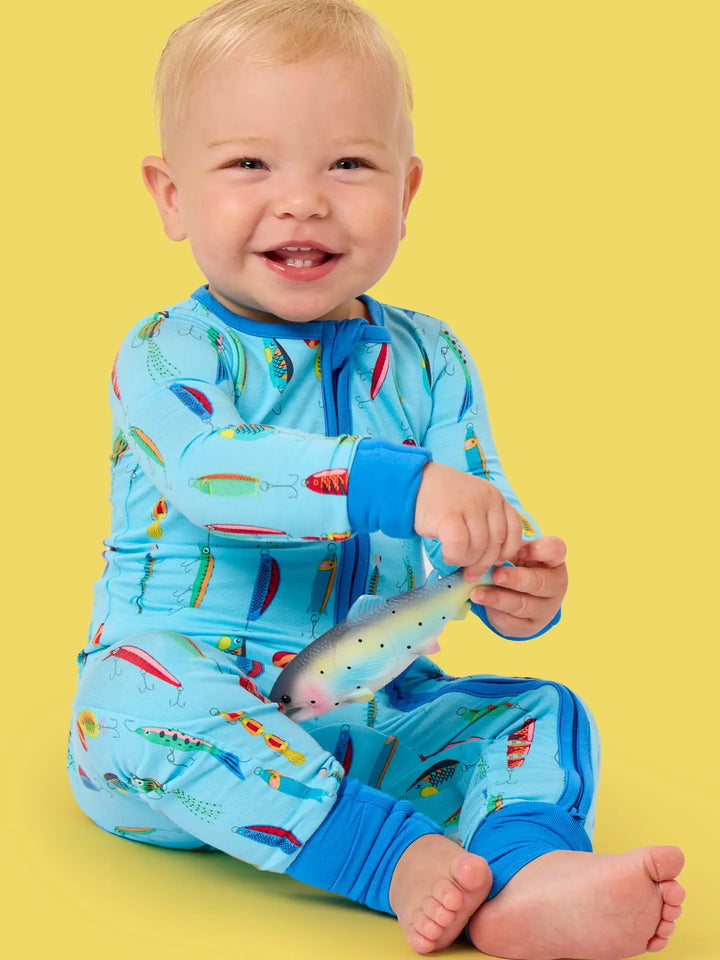 Gone Fishin Convertible One Piece Footie Pajama