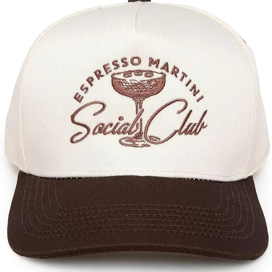 Two Tone Cap - Espresso Martini Social Club - Beige/Brown