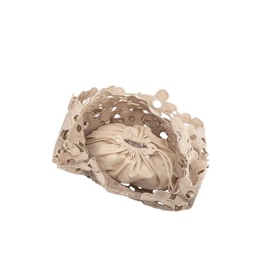 Aster Taupe Floral Shoulder Bag