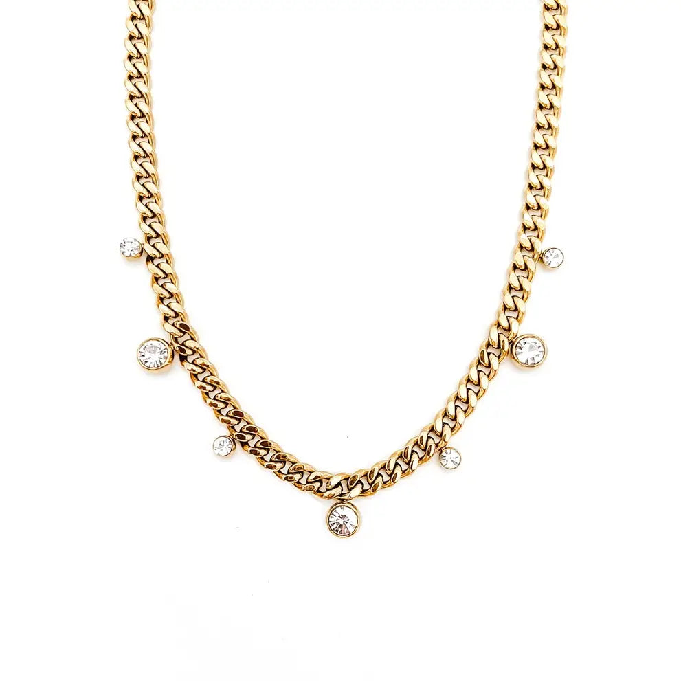 Chloe Crystal Cuban Chain Necklace