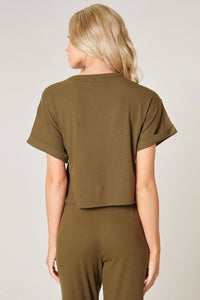Ribbed Top in Olive