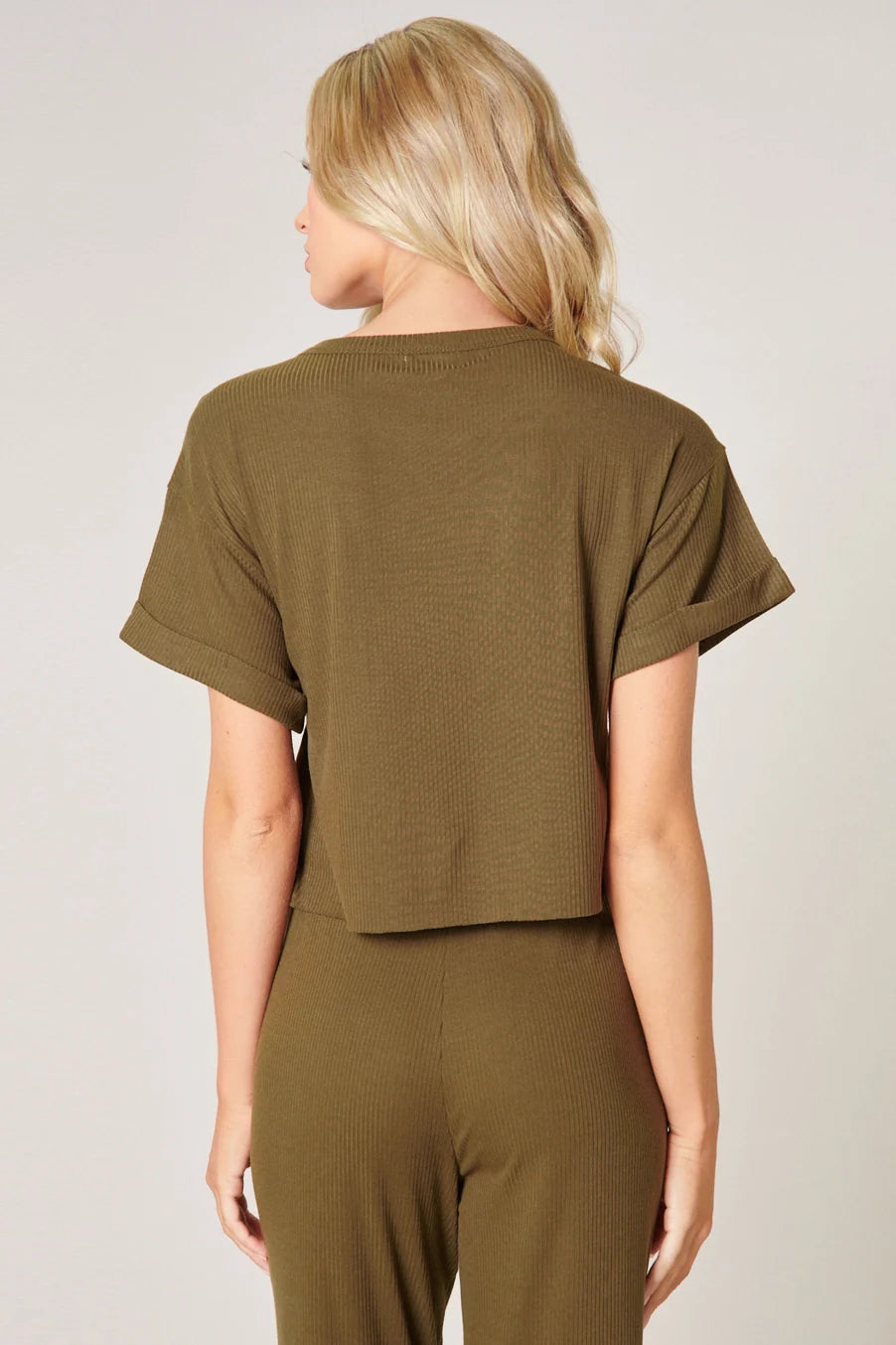 Ribbed Pants in Olive