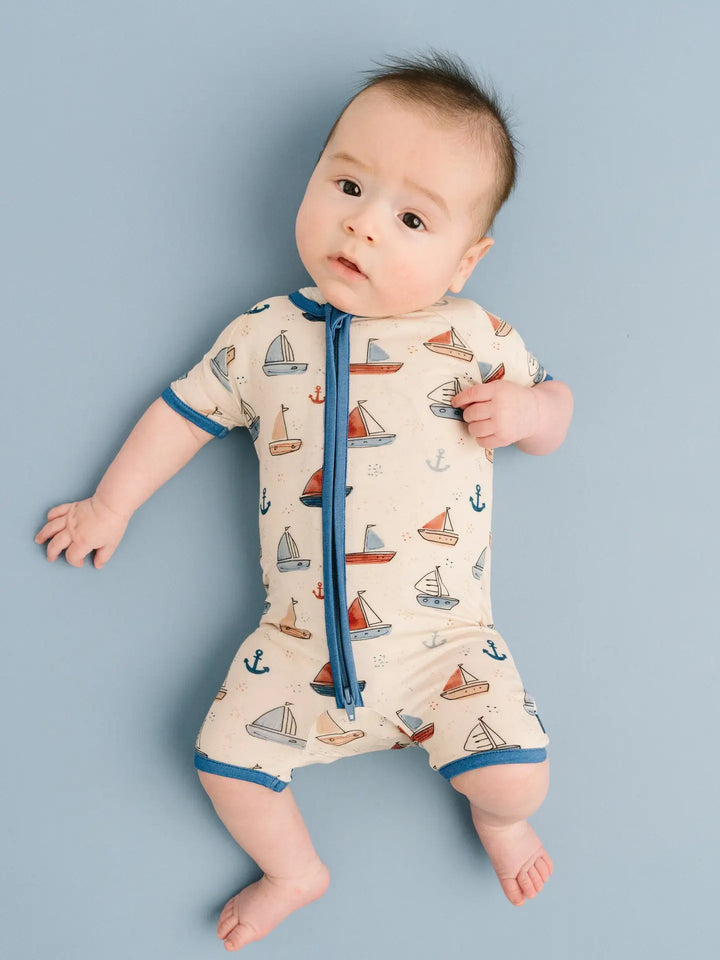 Nautical Sail Bamboo Short Romper