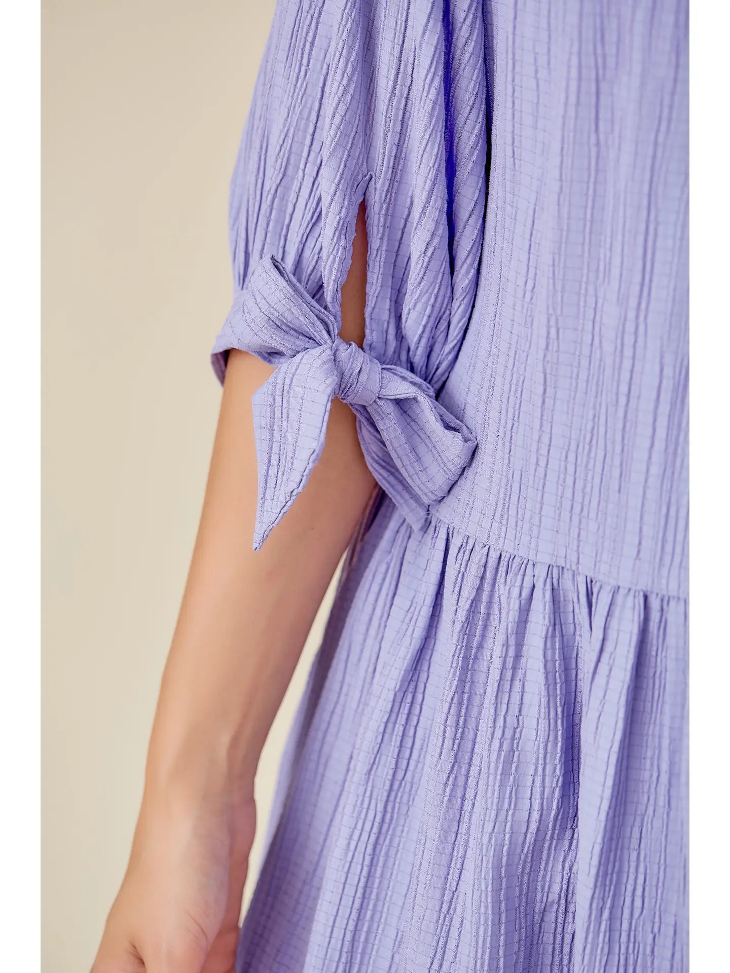 Lavender Crinkle Textured Dress
