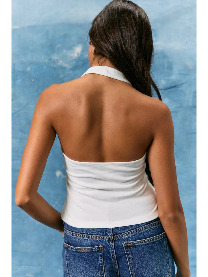 American Flag Halter Neck Sleeveless Top