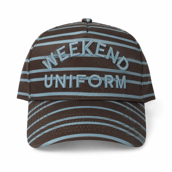 Weekend Uniform Striped Hat Puff Embroidered
