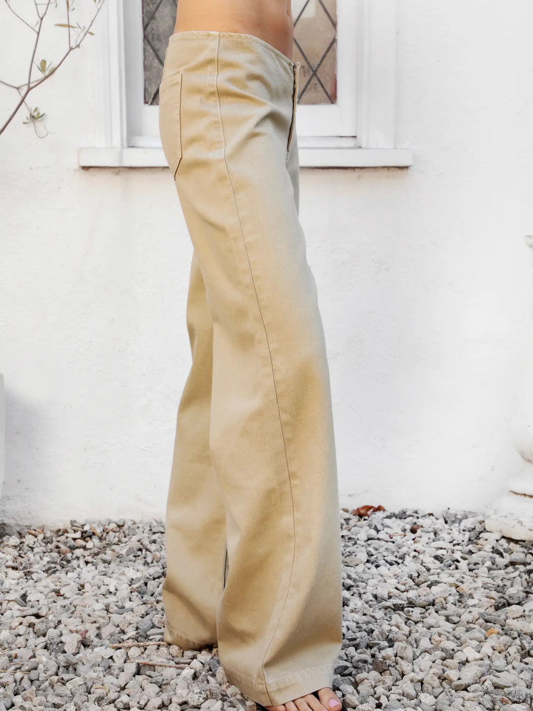 Bowden Washed Low Rise Wide Leg Denim Pants