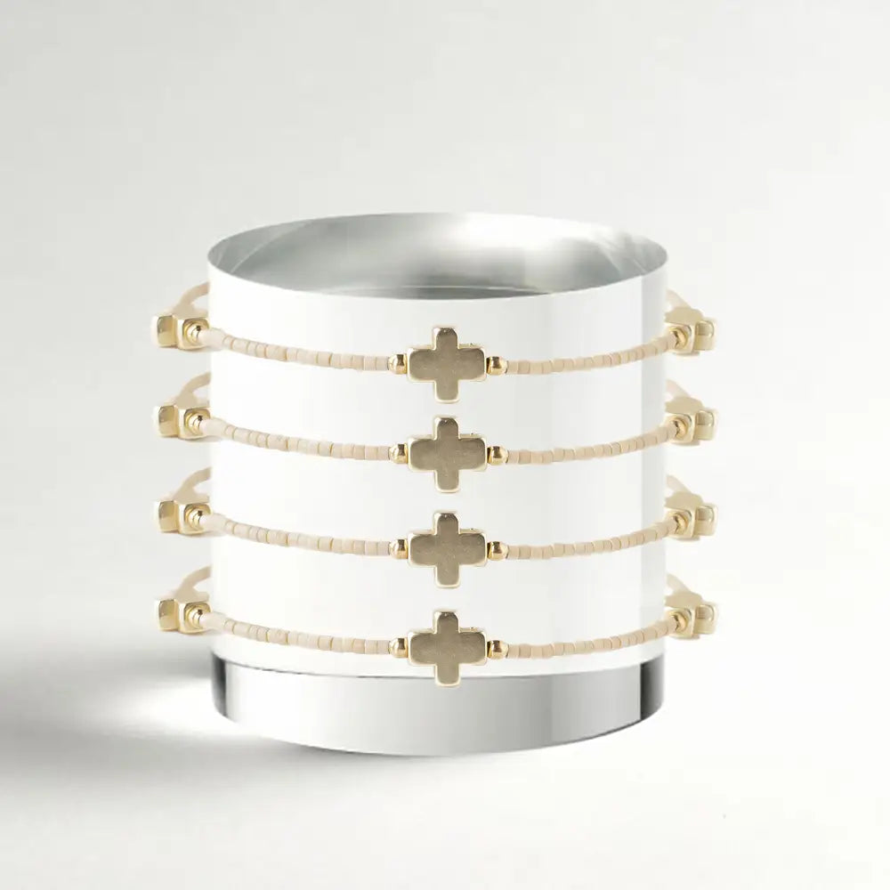 Faithful Cross Bangle-Latte, Cross Bracelet | Christian