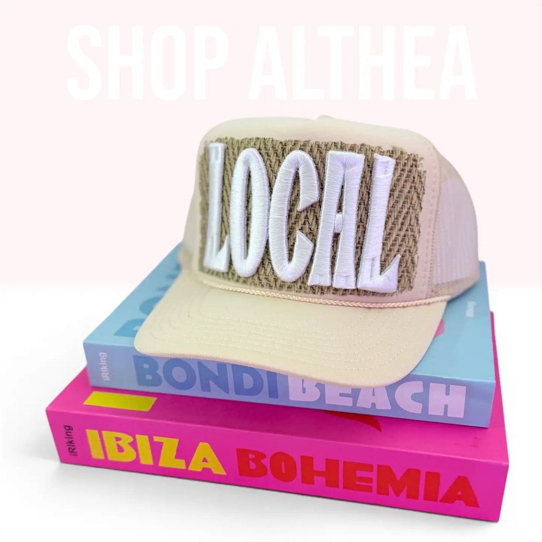 Local Neutral Puff Trucker Hat | Beach Town Boutique Rattan
