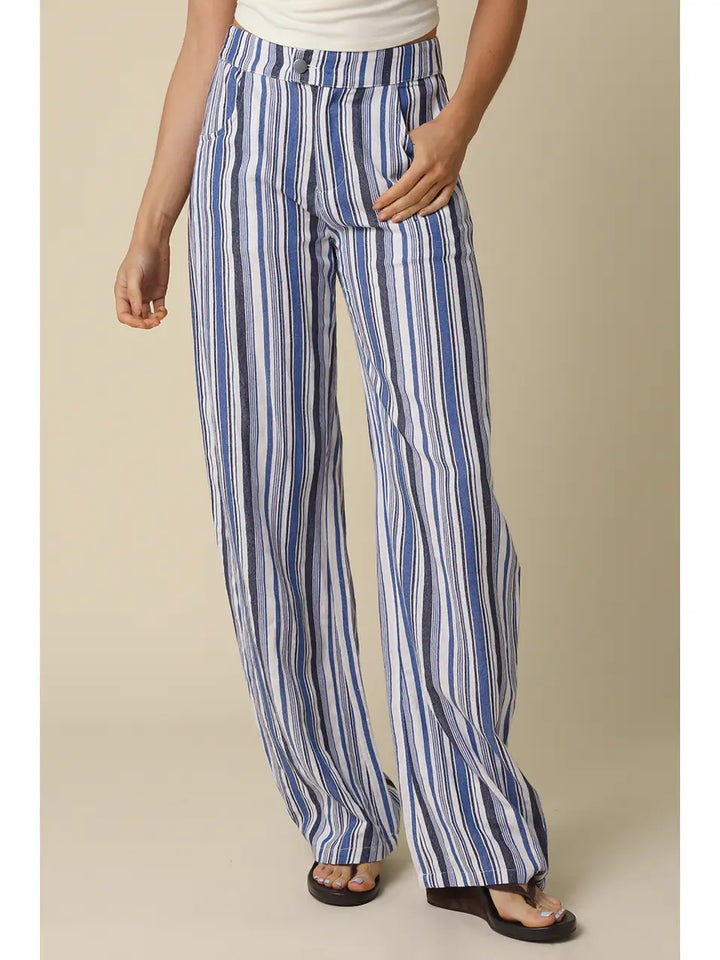 Arden Striped Wide-Leg Pant
