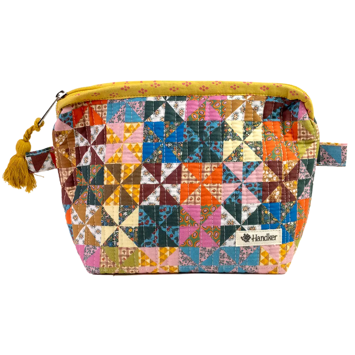 Calico Quilted Zipper Pouch