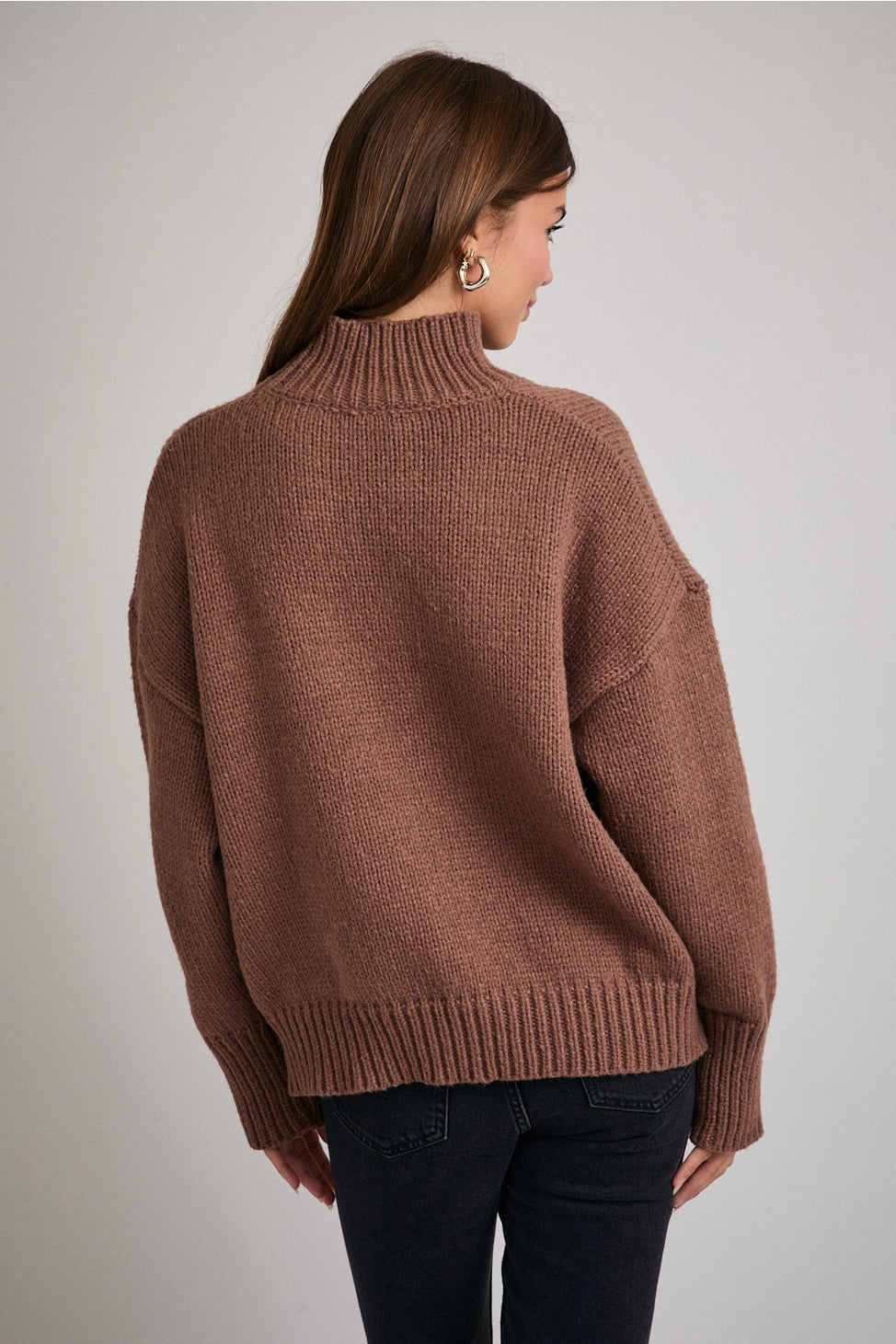 Ski High Neck Oversized Sweater Top