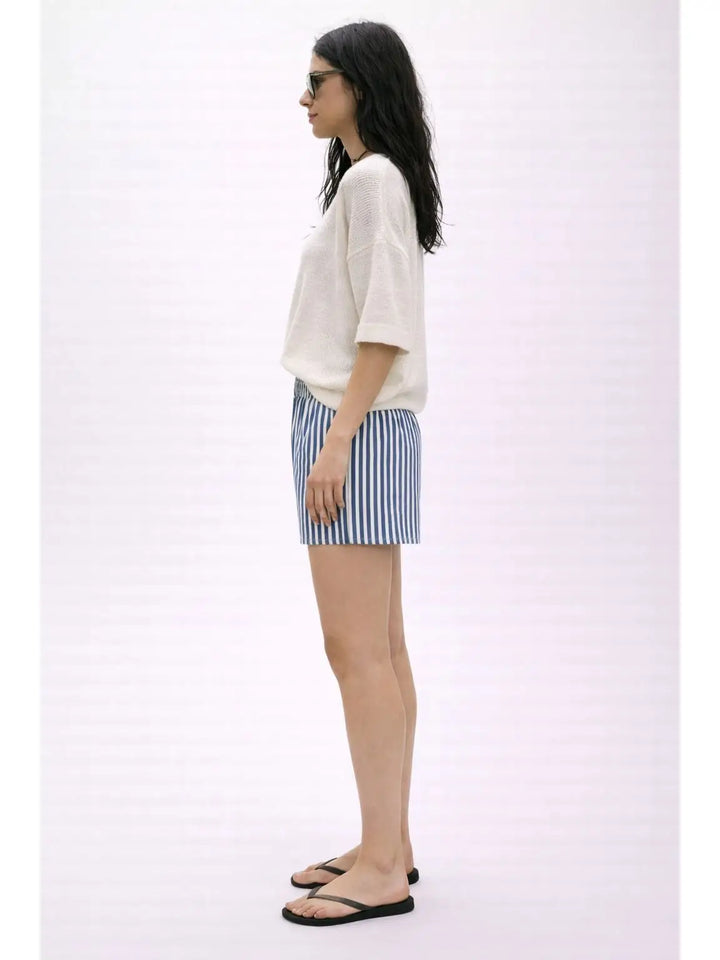 Striped Stretch Waistband Skort