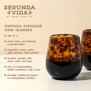 Tortuga Stemless Wine Glass Set (2)