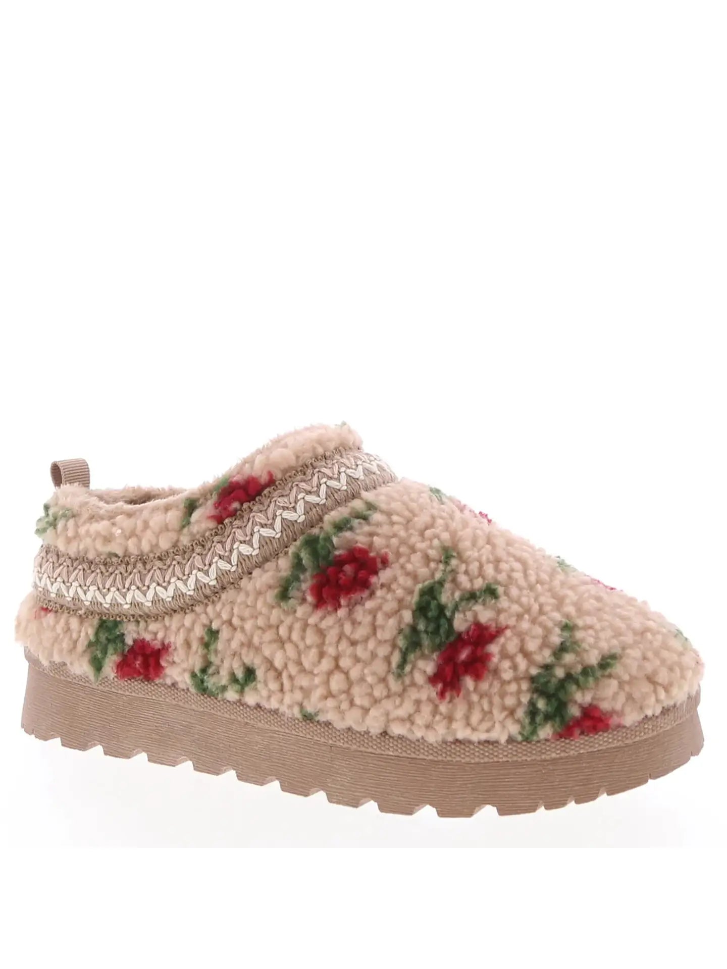 Floral Sherpa Slip Ons