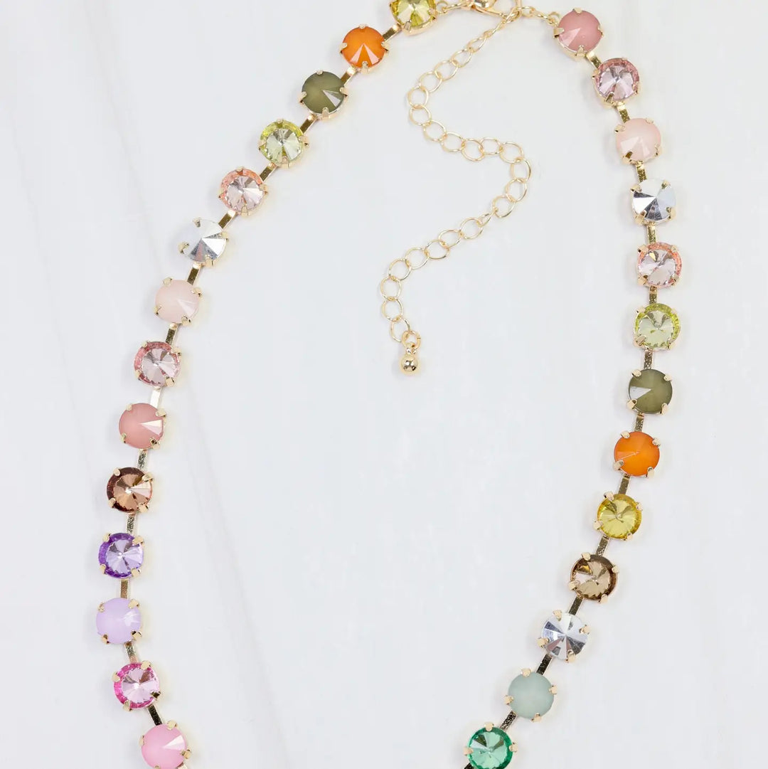 Shalimar Small Rhinestone Necklace Light Multi
