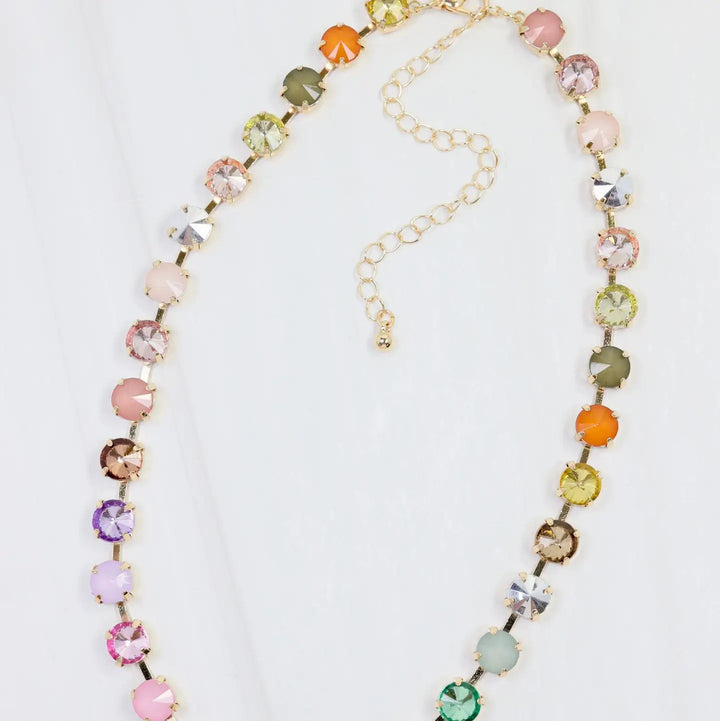 Shalimar Small Rhinestone Necklace Light Multi