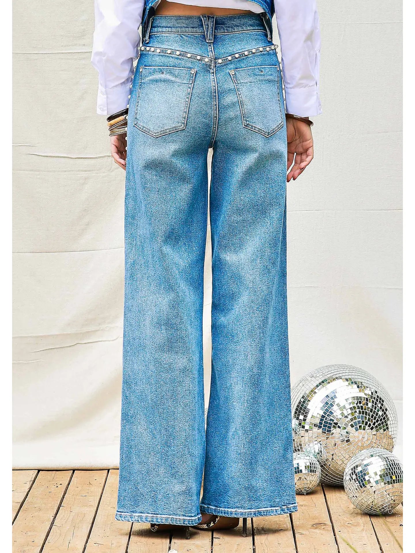 Pearl High-Rise Wideleg Jeans
