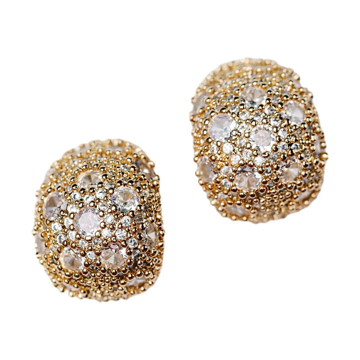 Pave Crystal Gumdrop Statement Earrings