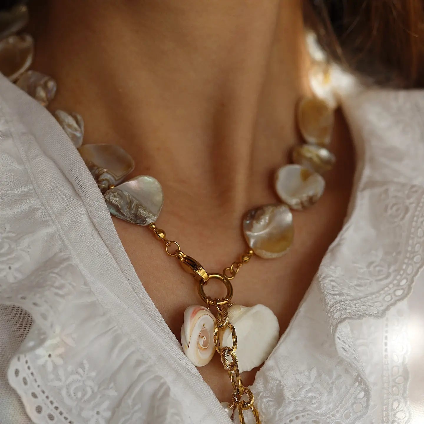 Mother Of Pearl Charm Necklace